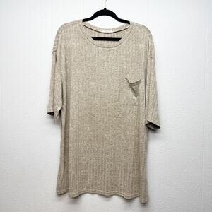 In'Voland Ribbed Pullover Tunic T-Shirt Womens 20W Stretch Minimalist Capsule